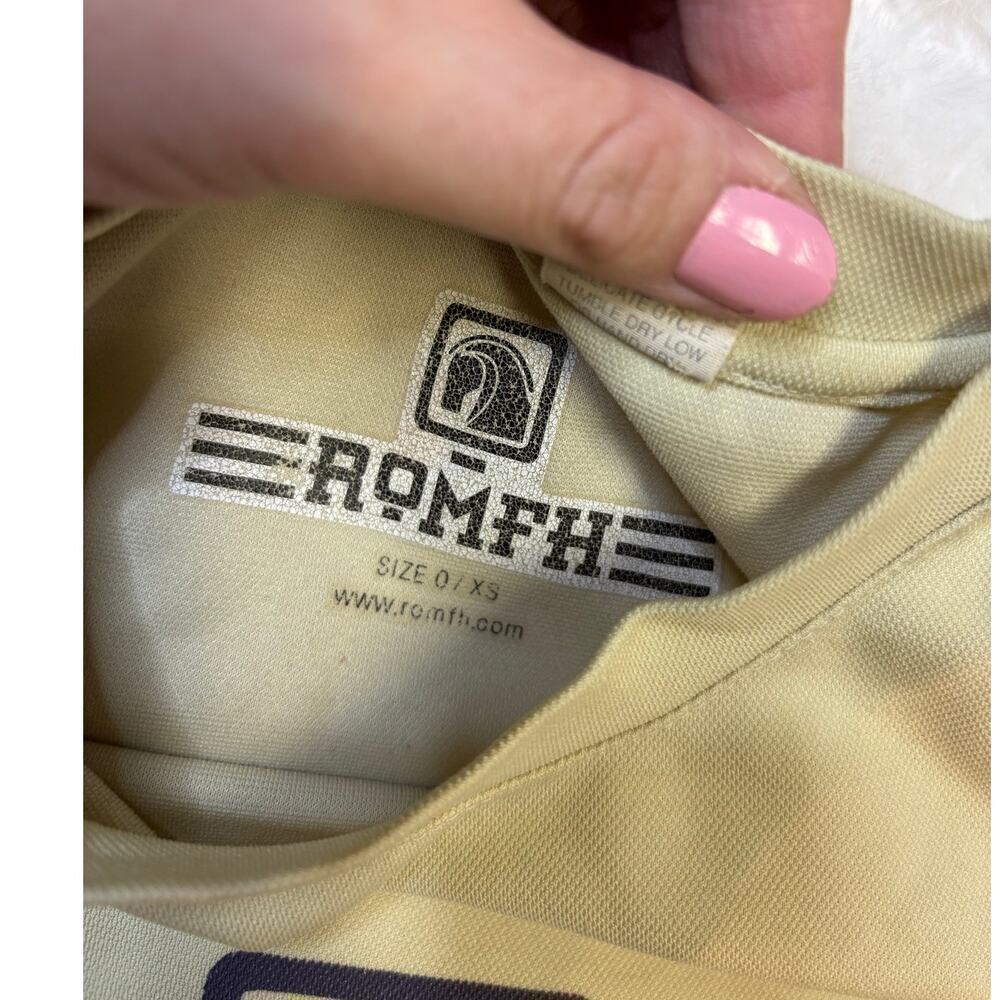 Romfh Equestrian Long Sleeve Shirt Women's 0/XS Light Green/Yellow Crew Neck - Picture 5 of 7